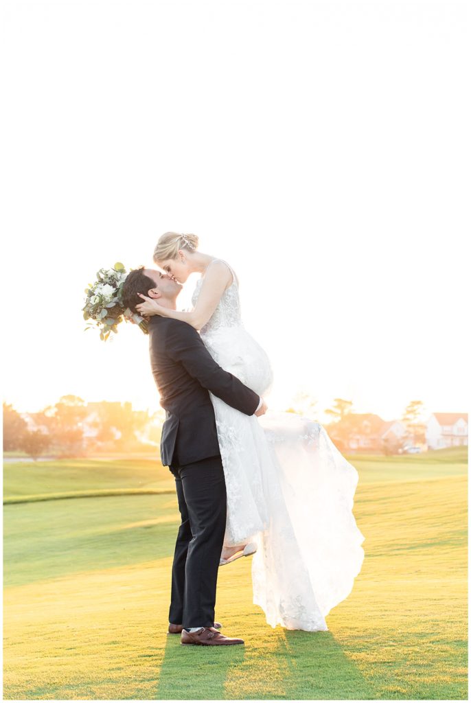Golf Course Bayside Bride & Groom Portrait