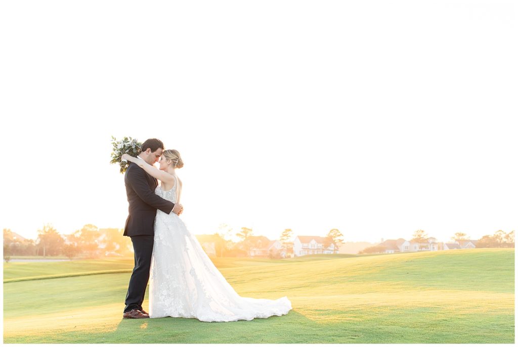Golf Course Sunset Bride & Groom Portrait