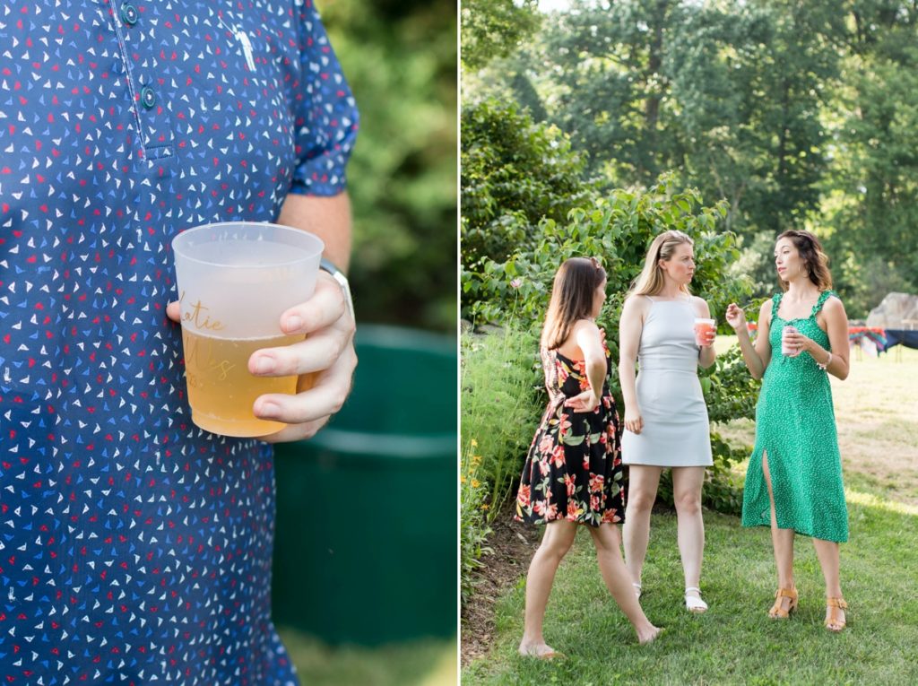 Some of the custom cups and some mingling with the bride during the rehearsal dinner photography session