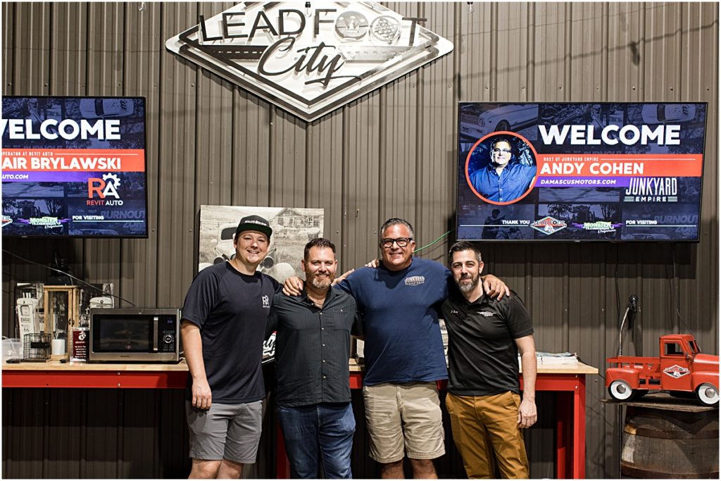 Group picture of hosts fro Motor Trend TV show called Junkyard Empire